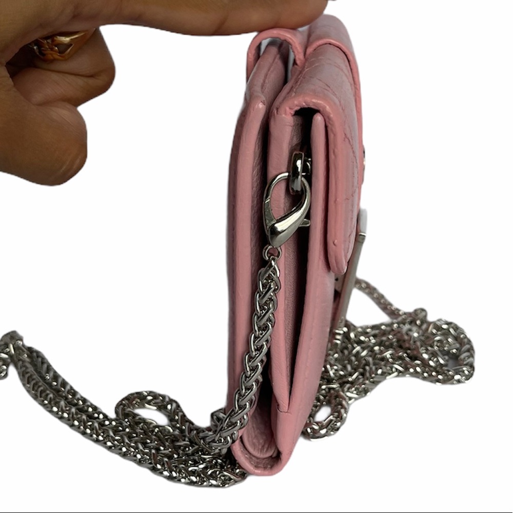 ***SOLD***Christian Dior | Auth Pink and Silver Wallet on Chain - Picture 2 of 13